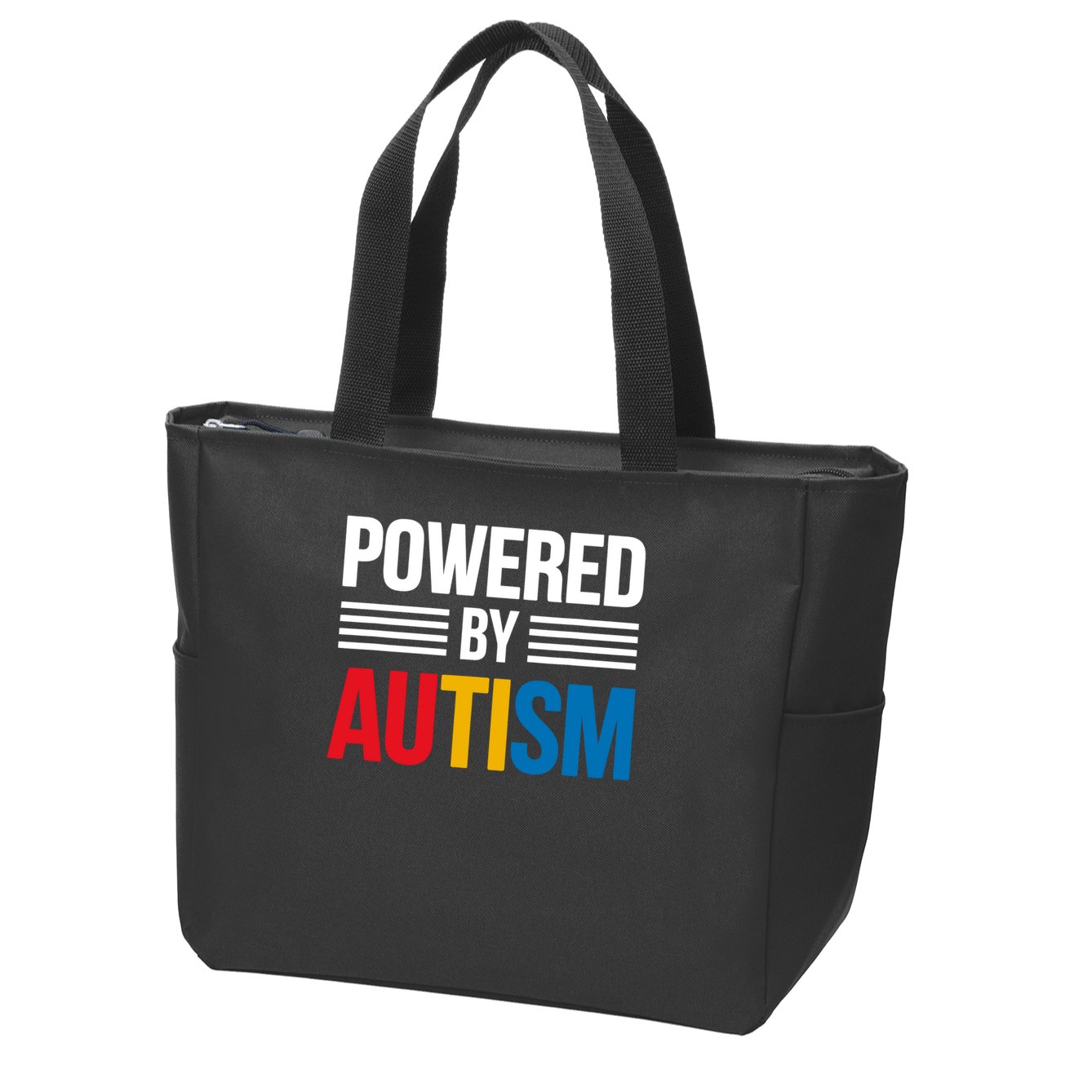 Powered By Autism For Autism Awareness Zip Tote Bag