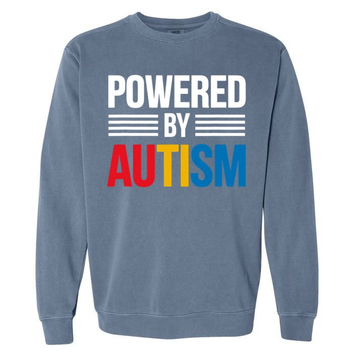 Powered By Autism For Autism Awareness Garment-Dyed Sweatshirt