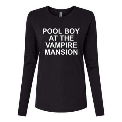 Pool Boy At The Vampire Mansion Womens Cotton Relaxed Long Sleeve T-Shirt