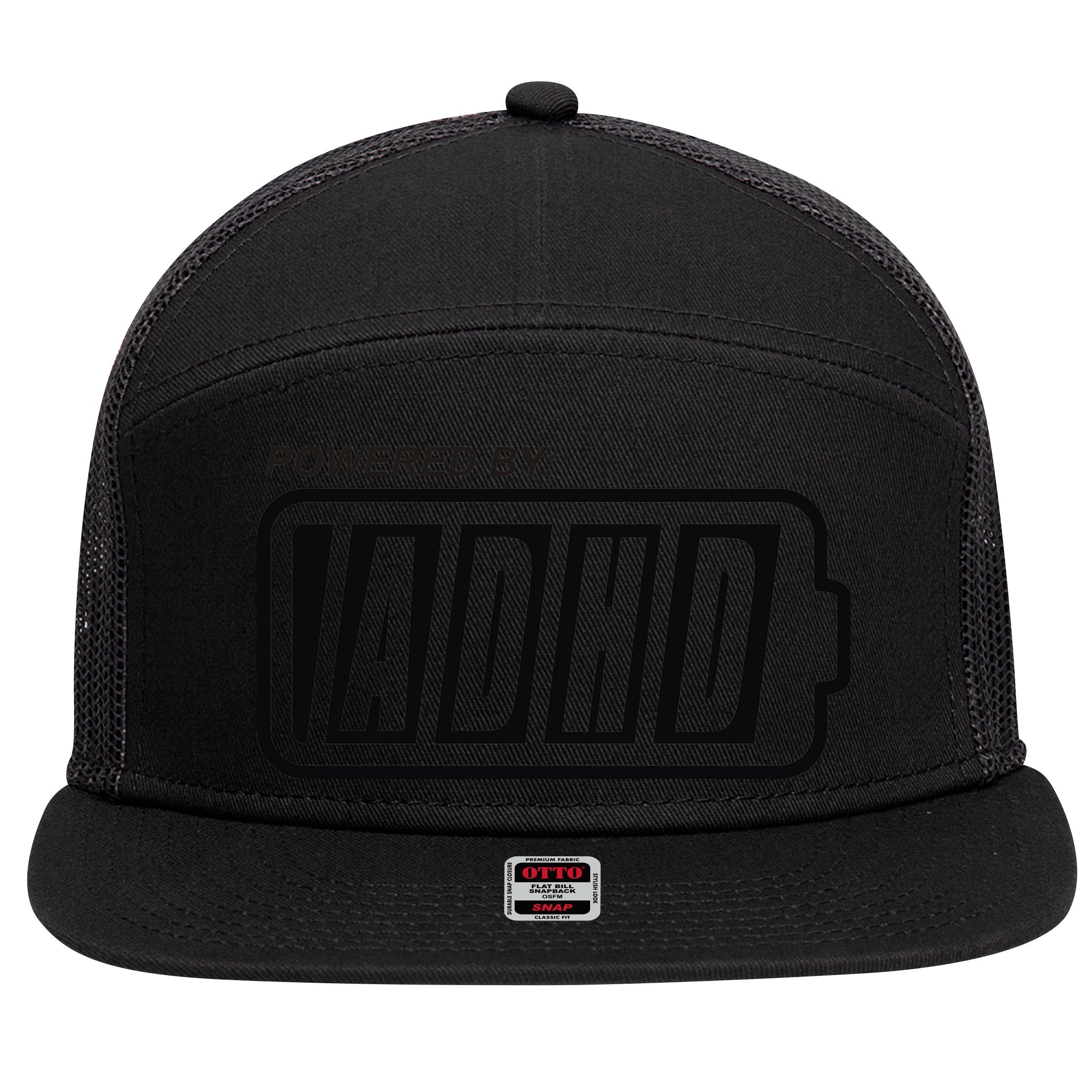 Powered By ADHD 7 Panel Mesh Trucker Snapback Hat