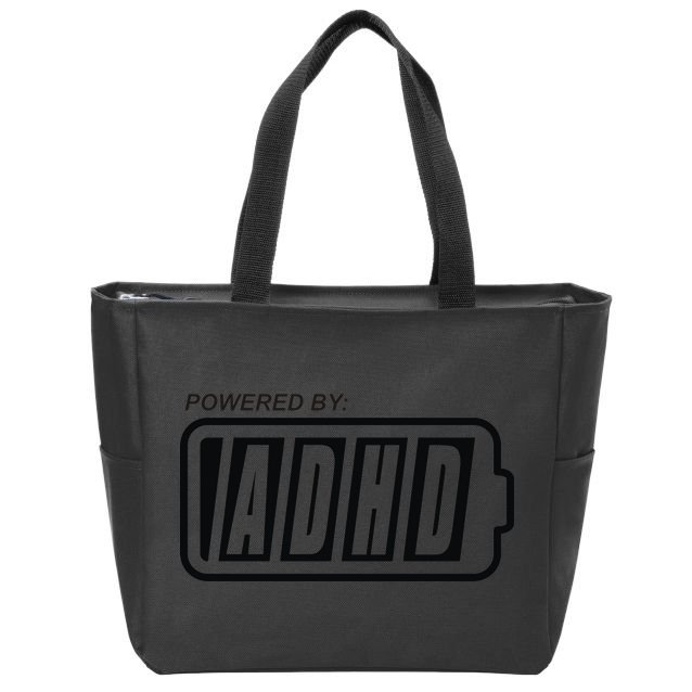Powered By ADHD Zip Tote Bag