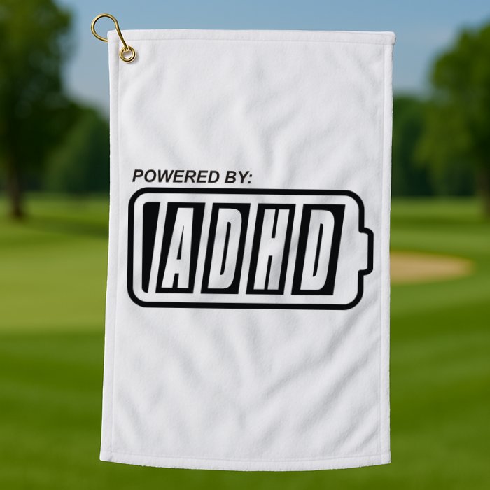 Powered By ADHD Golf Towel