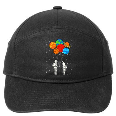 Planet Balloons Astronaut Planets Galaxy Space Outer 7-Panel Snapback Hat