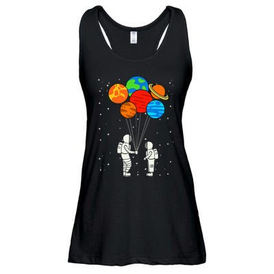 Planet Balloons Astronaut Planets Galaxy Space Outer Ladies Essential Flowy Tank