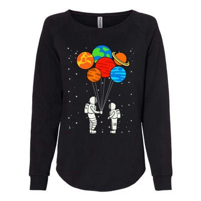 Planet Balloons Astronaut Planets Galaxy Space Outer Womens California Wash Sweatshirt