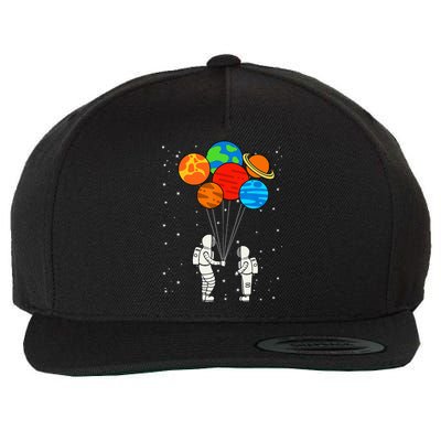 Planet Balloons Astronaut Planets Galaxy Space Outer Wool Snapback Cap