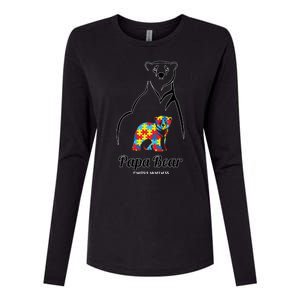 Papa Bear Autism Awareness Gift Womens Cotton Relaxed Long Sleeve T-Shirt