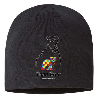 Papa Bear Autism Awareness Gift Sustainable Beanie