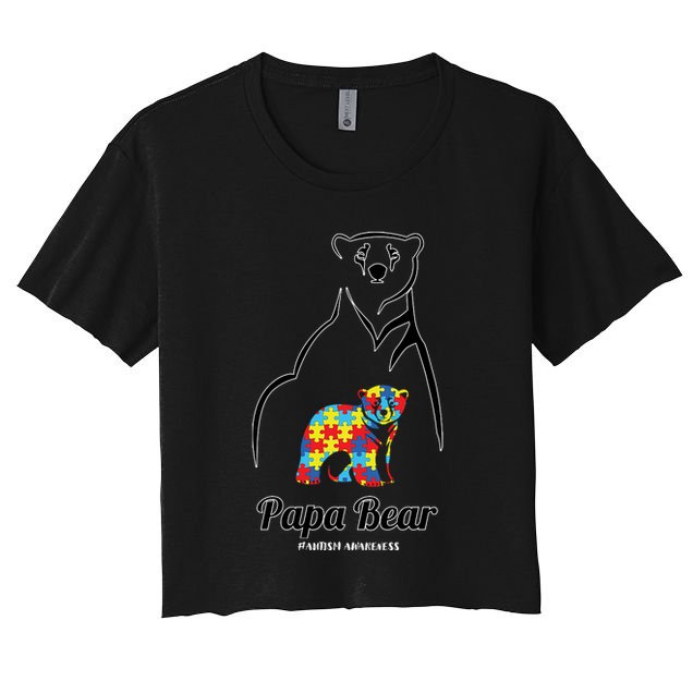 Papa Bear Autism Awareness Gift Crop Top