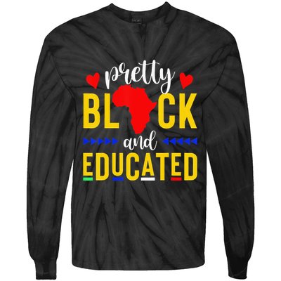Pretty Black and Educated I Am The Strong African Queen  Tie-Dye Long Sleeve Shirt