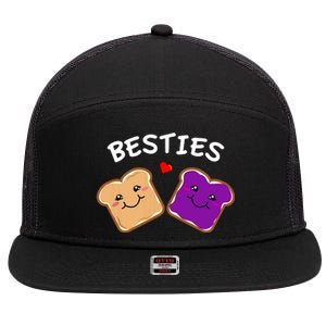 Peanut Butter And Jelly Best Friends Cartoon Food 7 Panel Mesh Trucker Snapback Hat