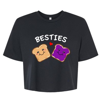 Peanut Butter And Jelly Best Friends Cartoon Food Bella+Canvas Jersey Crop Tee