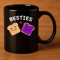 Peanut Butter And Jelly Best Friends Cartoon Food 11oz C Handle Ceramic Mug