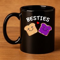 Peanut Butter And Jelly Best Friends Cartoon Food 11oz C Handle Ceramic Mug