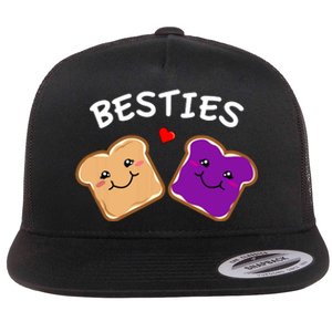 Peanut Butter And Jelly Best Friends Cartoon Food Flat Bill Trucker Hat