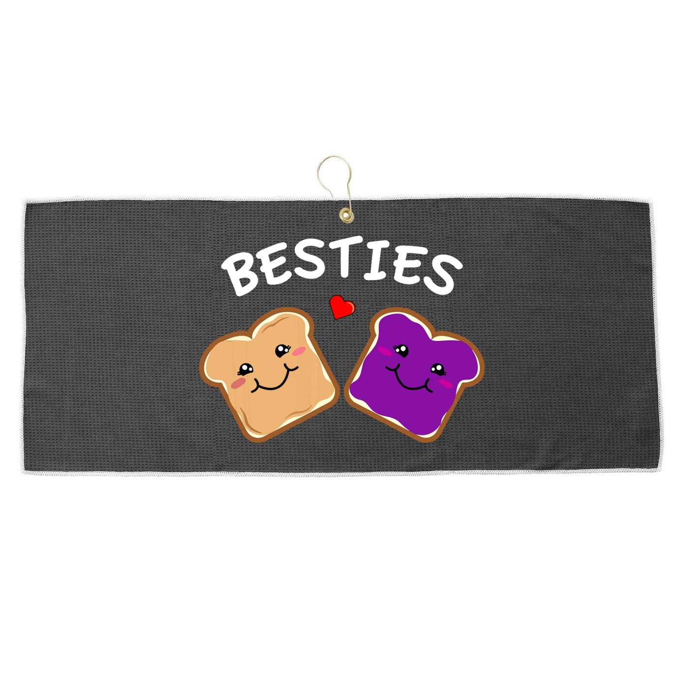 Peanut Butter And Jelly Best Friends Cartoon Food Large Microfiber Waffle Golf Towel