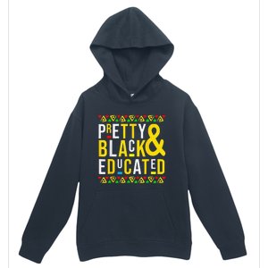 Pretty Black And Educated Black History Month Funny Apparel Urban Pullover Hoodie