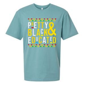 Pretty Black And Educated Black History Month Funny Apparel Sueded Cloud Jersey T-Shirt