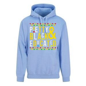 Pretty Black And Educated Black History Month Funny Apparel Unisex Surf Hoodie