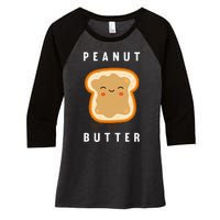 Peanut Butter And Jelly Best Friend Matching Women's Tri-Blend 3/4-Sleeve Raglan Shirt