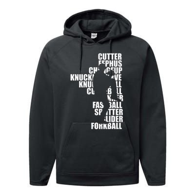 Pitcher Baseball Apparel Baseball funny sports Performance Fleece Hoodie