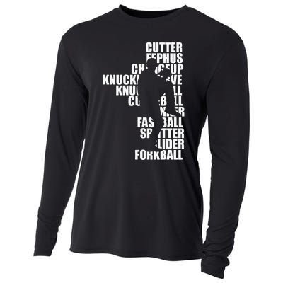 Pitcher Baseball Apparel Baseball funny sports Cooling Performance Long Sleeve Crew