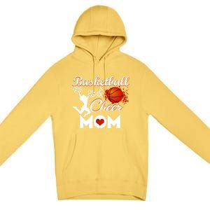 Play Basketball And Cheer Mom High School Player Cute Gift Premium Pullover Hoodie