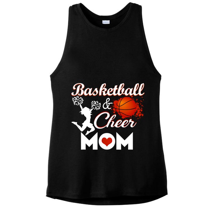 Play Basketball And Cheer Mom High School Player Cute Gift Ladies PosiCharge Tri-Blend Wicking Tank