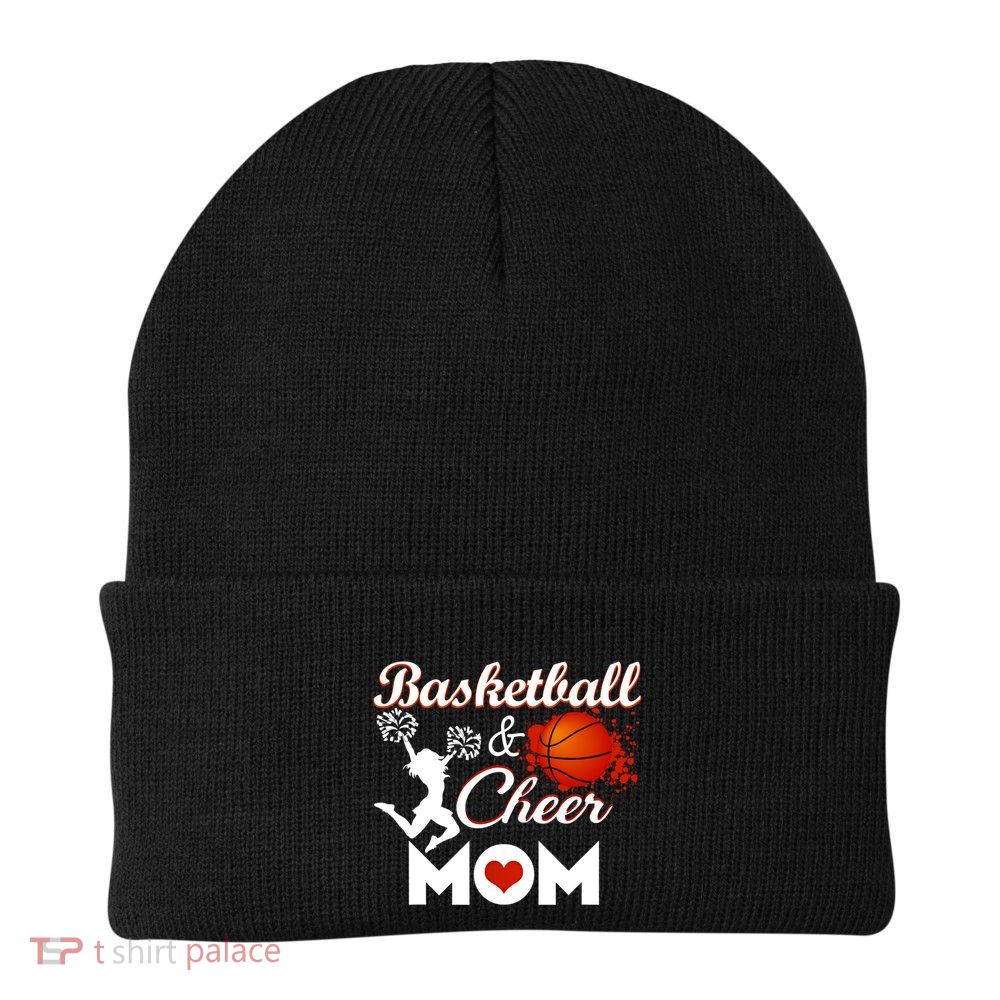 Play Basketball And Cheer Mom High School Player Cute Gift Beanie