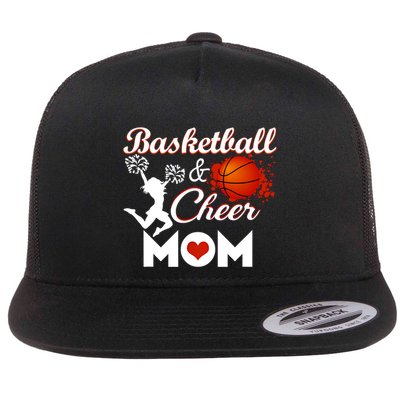 Play Basketball And Cheer Mom High School Player Cute Gift Flatbill Hat
