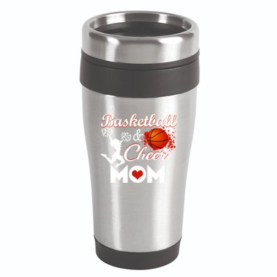 Play Basketball And Cheer Mom High School Player Cute Gift 16oz Travel Tumbler