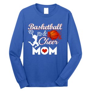 Play Basketball And Cheer Mom High School Player Cute Gift Long Sleeve Shirt