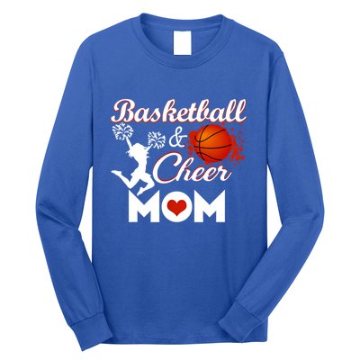Play Basketball And Cheer Mom High School Player Cute Gift Long Sleeve Shirt