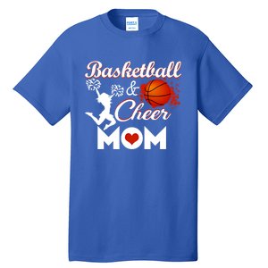 Play Basketball And Cheer Mom High School Player Cute Gift Tall T-Shirt