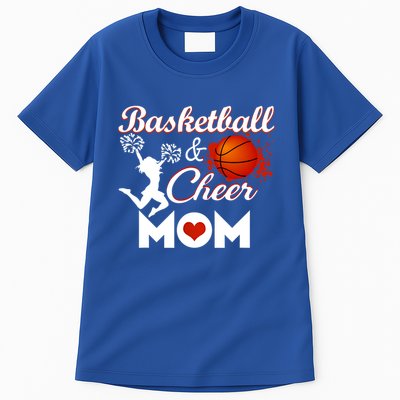 Play Basketball And Cheer Mom High School Player Cute Gift Tall T-Shirt