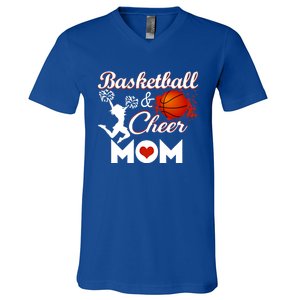 Play Basketball And Cheer Mom High School Player Cute Gift V-Neck T-Shirt