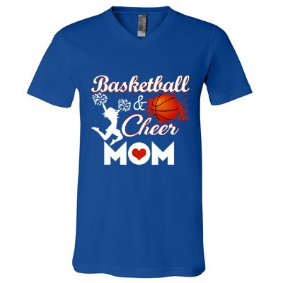 Play Basketball And Cheer Mom High School Player Cute Gift V-Neck T-Shirt