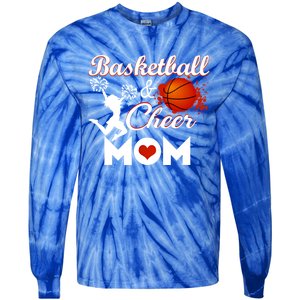 Play Basketball And Cheer Mom High School Player Cute Gift Tie-Dye Long Sleeve Shirt