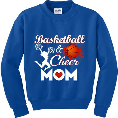 Play Basketball And Cheer Mom High School Player Cute Gift Kids Sweatshirt