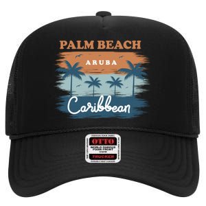 Palm Beach Aruba High Crown Mesh Back Trucker Hat