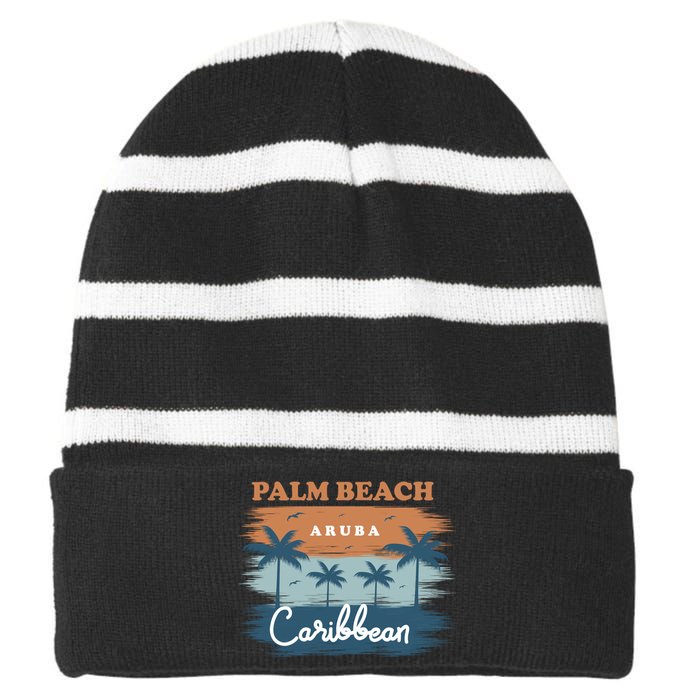 Palm Beach Aruba Striped Beanie with Solid Band