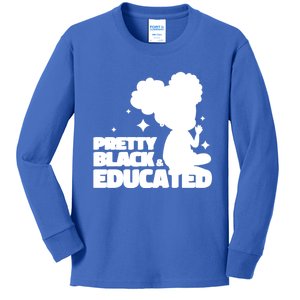 Pretty Black And Educated I Am The Strong African Queen Gift Kids Long Sleeve Shirt