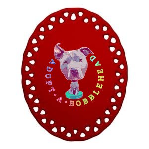 Pit Bull Adopt Rescue Graphic Oversized Ceramic Oval Ornament