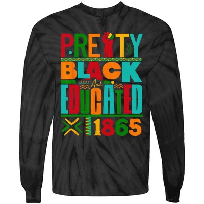 Pretty Black and Educated I Am The Strong African Queen Tie-Dye Long Sleeve Shirt