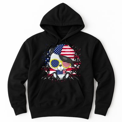 Panda Bear American Flag 4th of July American Sunglasses Hoodie