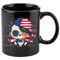 Panda Bear American Flag 4th of July American Sunglasses 11oz C Handle Ceramic Mug