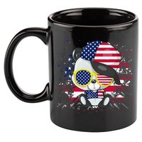 Panda Bear American Flag 4th of July American Sunglasses 11oz C Handle Ceramic Mug