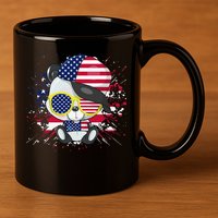 Panda Bear American Flag 4th of July American Sunglasses 11oz C Handle Ceramic Mug
