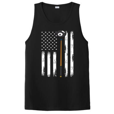 Patriotic Billiards American Flag Billiard Pool Player Gift PosiCharge Competitor Tank