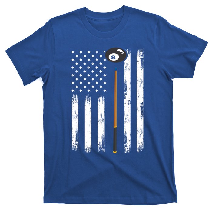 Patriotic Billiards American Flag Billiard Pool Player Gift T-Shirt